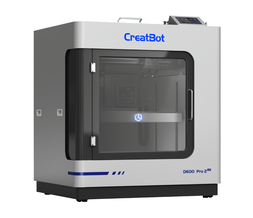 CreatBot D600 Pro 2 HS industrieller 3D-Drucker mit geschlossenem Bauraum und großem Druckvolumen in schräg-frontaler Ansicht.
