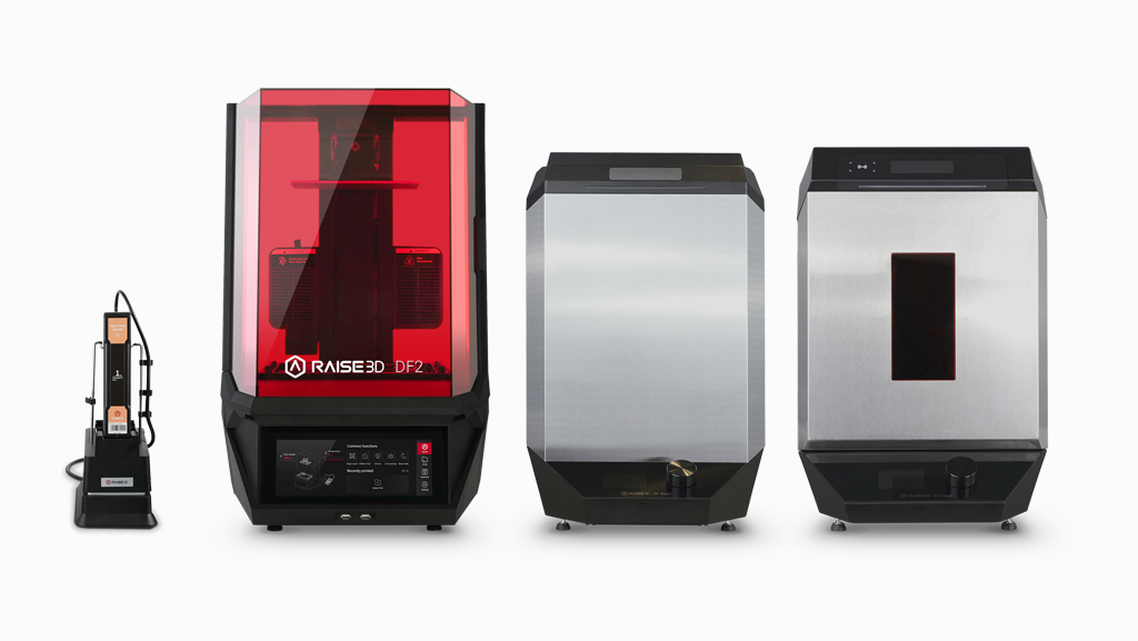Raise3D DF2 Resin-3D-Drucksystem – inklusive Nachbearbeitungseinheit, Waschstation und Dosierer