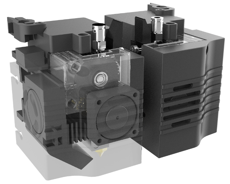 Raise3D E2 IDEX-Extruder – unabhängige Dual-Extrudereinheit für präzisen FDM-Druck