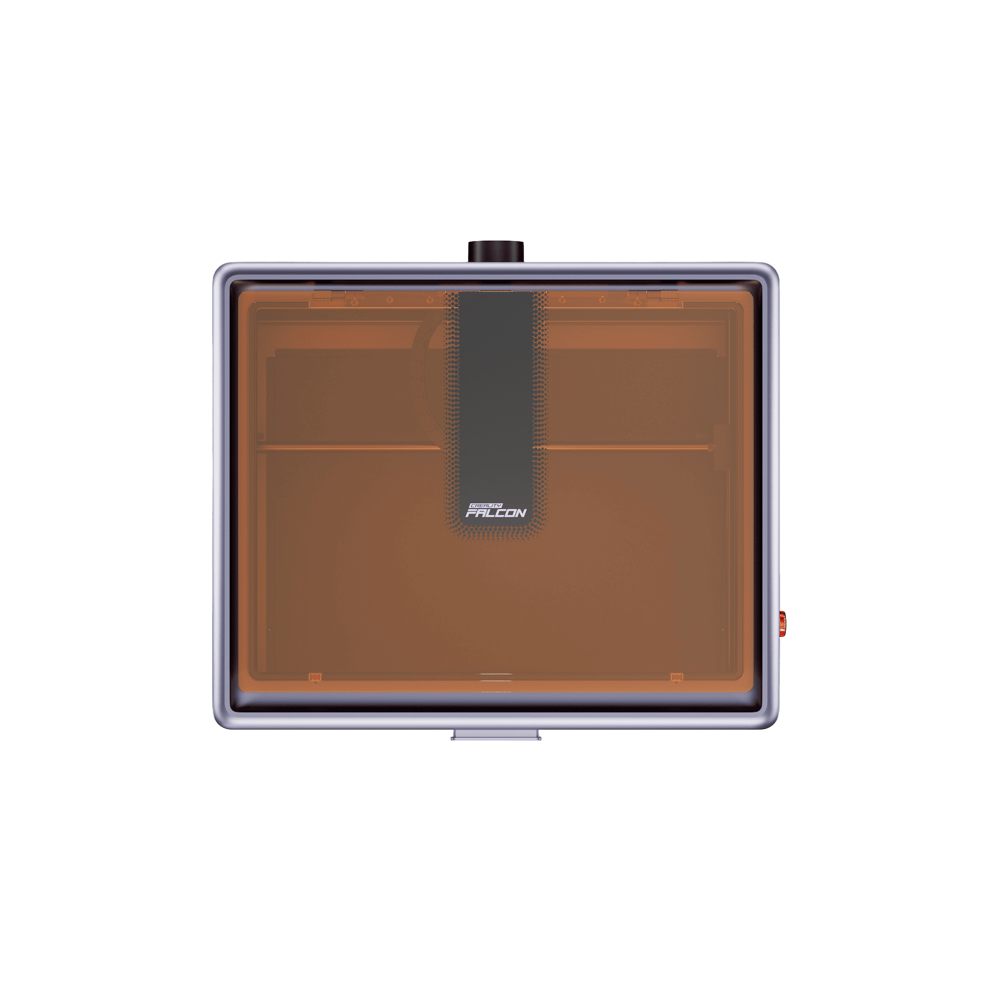 Creality Falcon A1 Lasergravierer – Draufsicht mit geschlossener, getönter Sicherheitsabdeckung.